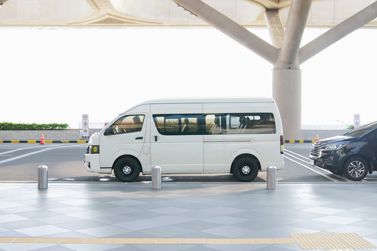 Passenger transfer vehicle at an airport terminal